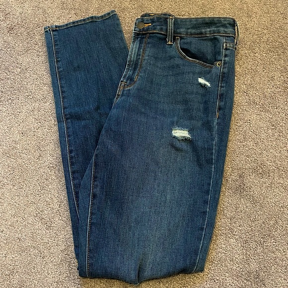 OLD NAVY Mid-Rise Power Slim Straight Ripped Jeans - Picture 3 of 5